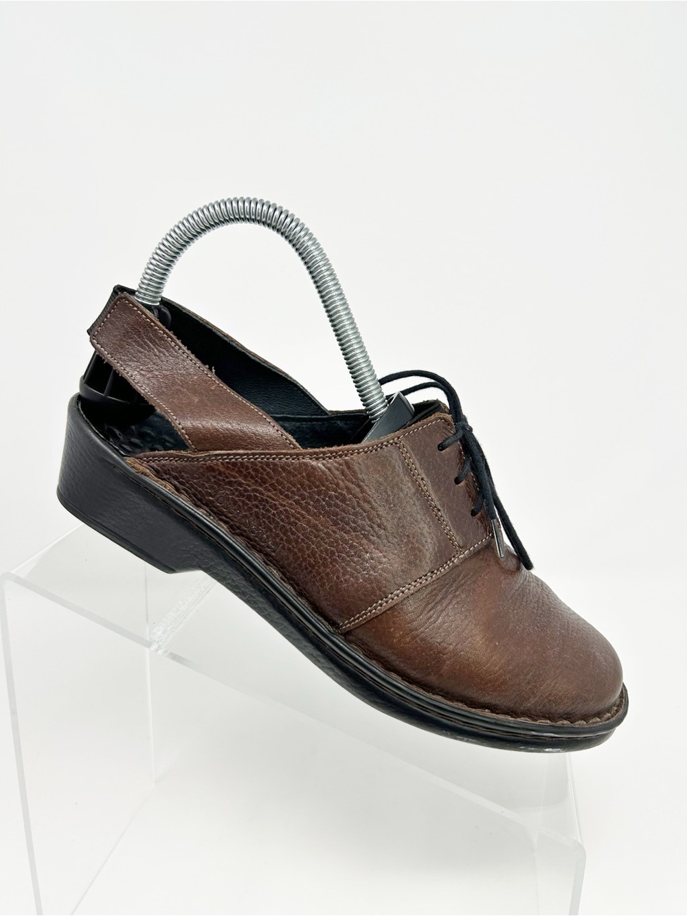 Josef Seibel Womens Brown Lace-Up Slingback Oxford Shoes Comfort Wedge Size 39